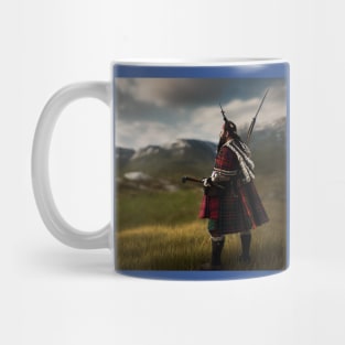 Scottish Highlander in Clan Tartan Mug